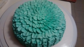 Blue ruffle cake